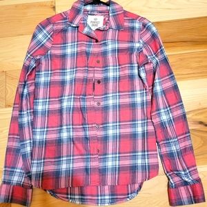 So perfect shirt long sleeve pink plaid